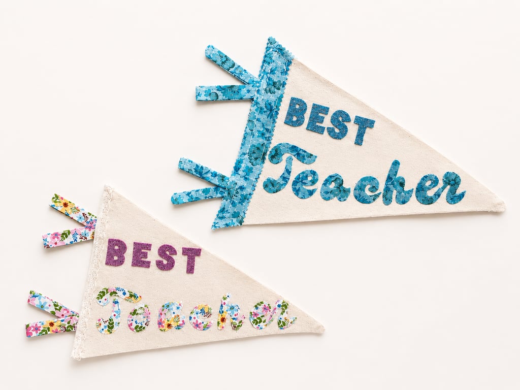 Best Teacher Handmade Gift Pennant Flag
