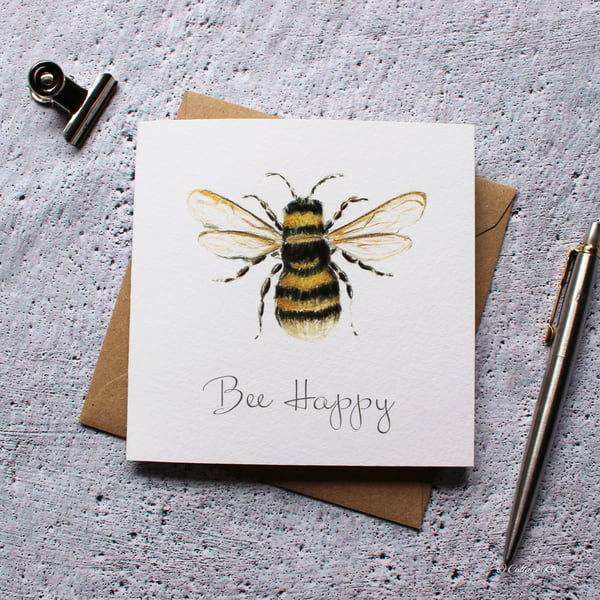 Bee Happy Card Designed and Hand Finished By CottageRts