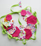 BUNTING – POLKA DOT PINK & FLORAL WITH A LIME RIBBON - Image 4