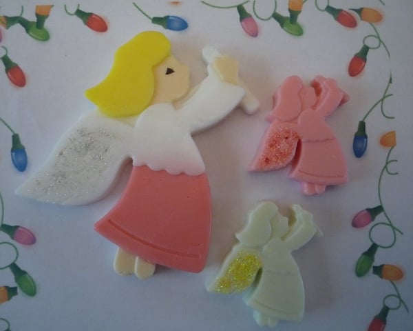 christmas angel soaps x 3
