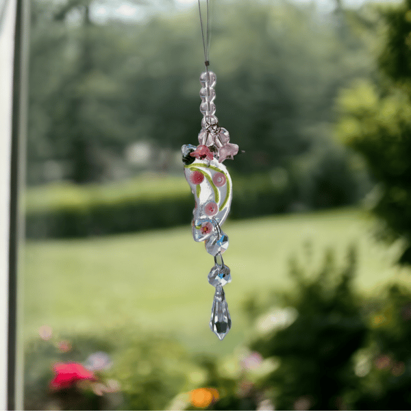 Handmade Fused Glass Suncatcher, Gift for her, Home Decor.
