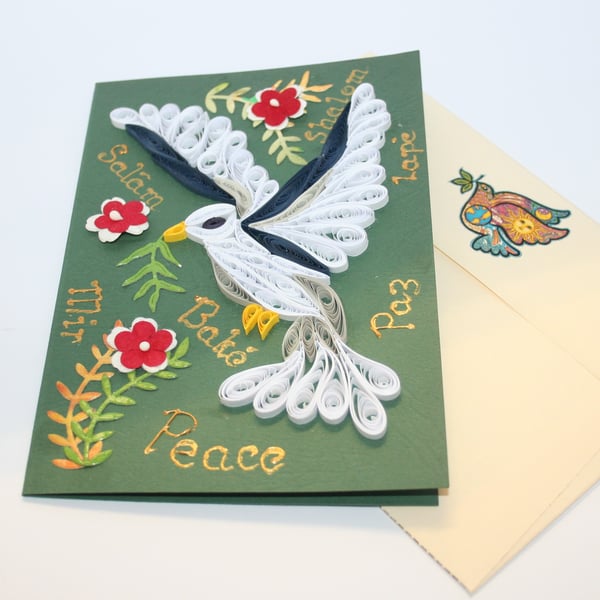 Dove of Peace Quilled Card A6