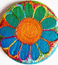 58mm Fabric Pocket Mirror with Free Machine Embroidery