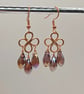 Copper Rose Gold Chandelier Earrings, Faceted Suncatcher Glass Beads - Image 5