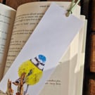 Blue Tit Bookmark - Printed from Original Drawing