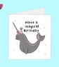 Narwhal birthday card, - Image 2