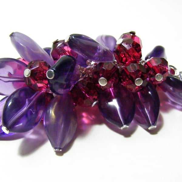 Fuchsia and Purple Acrylic Bag Charm