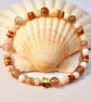 Brown Agate And Shell Bracelet - Handmade In Devon - Image 4