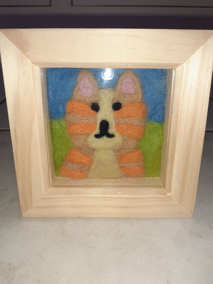 Needle Felted Ginger Cat Picture