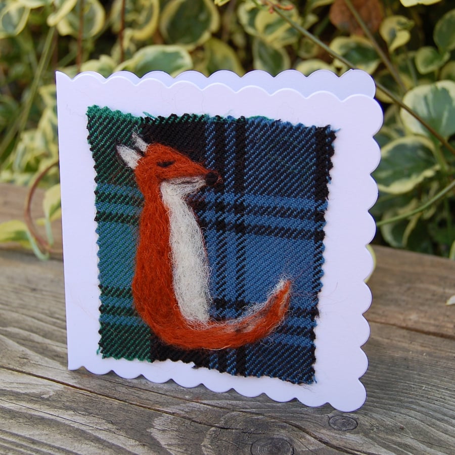 Fox Birthday card. Blank greetings card with fox design.  Xmas card