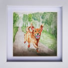 Joyful dog - original painting for sale