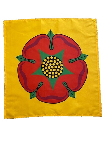 23" x 23" (59 x 59 cm) Lancashire Red Rose New County Flag Bandana Head Scarf