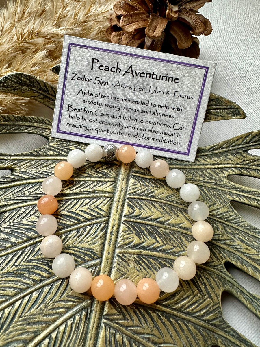 Peach Aventurine - Elasticated Bracelet 