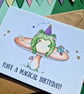 Frog birthday card, Friend birthday card, Magical birthday card, Birthday frog - Image 2
