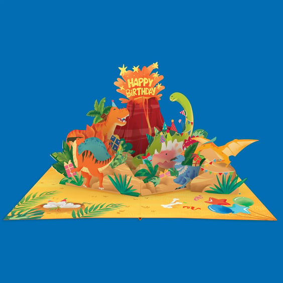 Dinosaur Pop Up Birthday Card – 3D Dinosaur Birthday Greeting Card for Children,