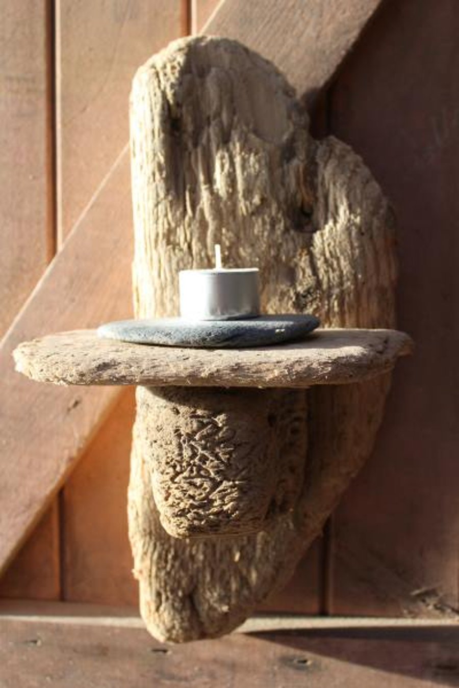 Driftwood Candle holder,Driftwood Tea light Holder,Drift Wood Tea light Sconce 