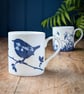 Fine china blue Wren mug. New 2026, blue & white fine bone china mug for friend. - Image 4
