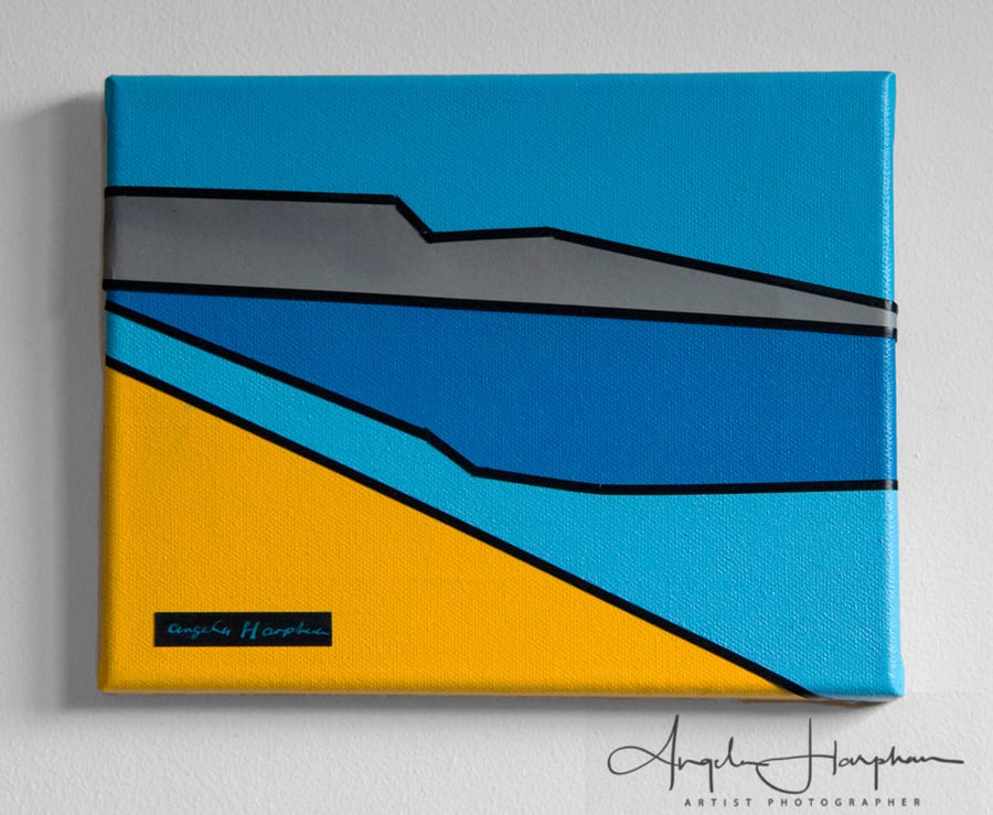 Coastal Estuary Acrylic Painting with Photograph - Re-Imagined - Devon