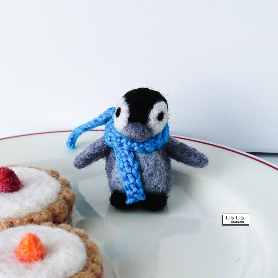 SOLD Penguin, needle felted by Lily Lily Handmade