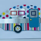 Groovy and psychedelic caravan greetings card