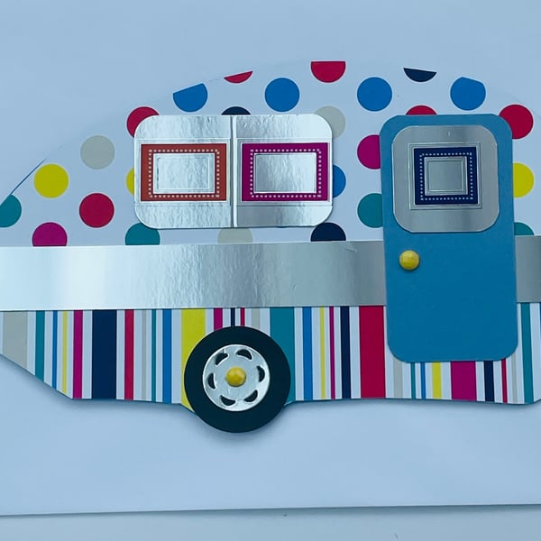 Groovy and psychedelic caravan greetings card