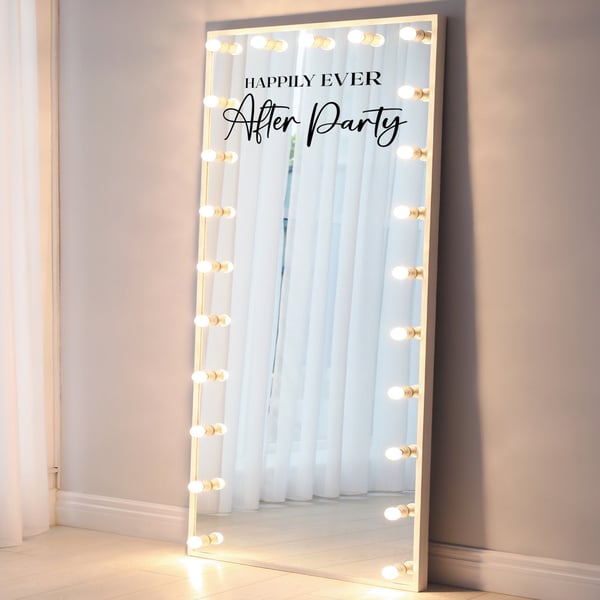 Happily Ever After Party Mirror Sticker - Elegant Mirror Decal For Parties 