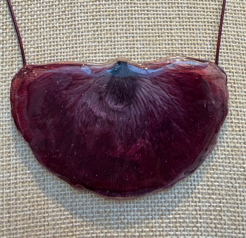 Real Poppy petal necklace 