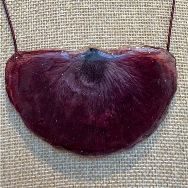 Real Poppy petal necklace 