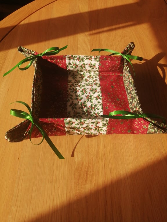 Christmas fabric basket 