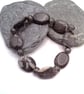 Men's Black Grey Marbled Oval Stone and Gunmetal Spacer Bracelet, Men's Bracelet - Image 6