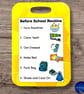 Yellow Morning Routine PVC Communication Card SEN, Autism, ADHD Visual Support