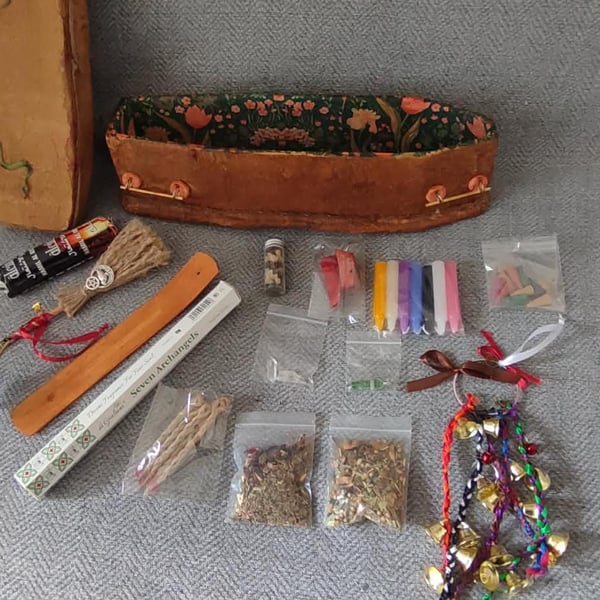 shamans healing casket handmade and filled with goodies for healing FREE gift