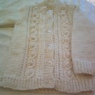 20 inch Round Neck Aran Childs Aran Cardigan
