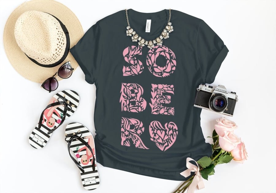 Botanical Sober Shirt, sobriety gift, unisex Sober T-Shirt, Sobriety gift, AA gi