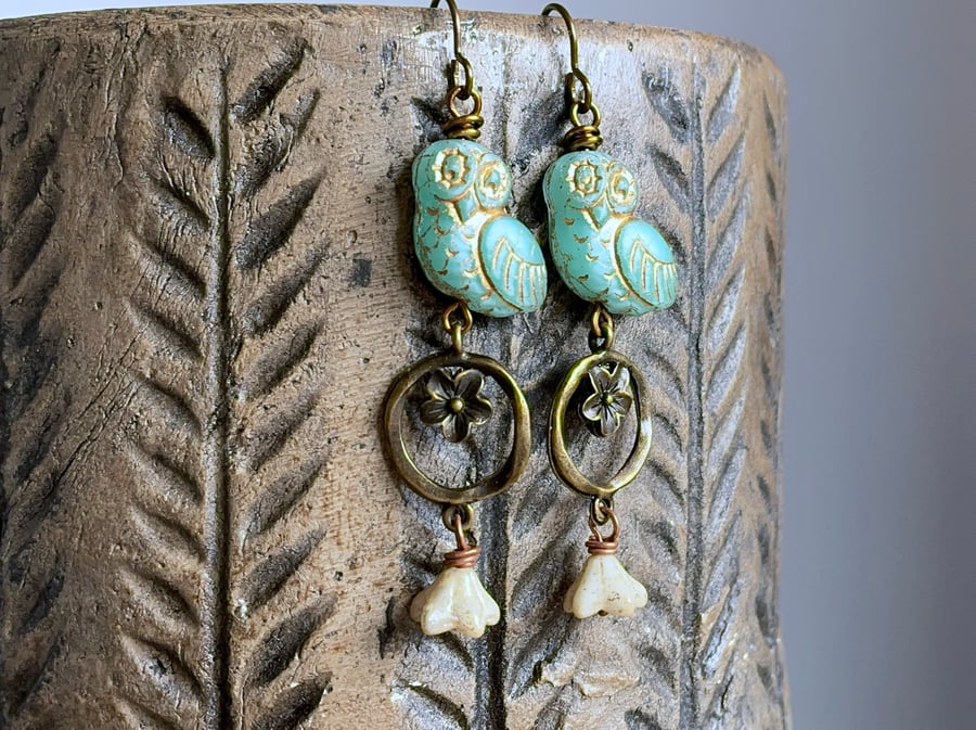 Owl Earrings. Bird Earrings. Nature Inspired Jewellery. Bird Lover Gift