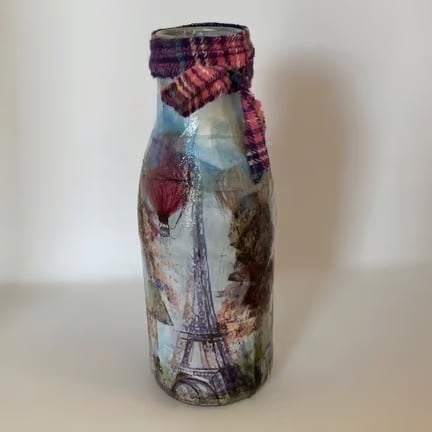 Paris World's Fair in 1900 Depicted on Decorated Glass Bottle
