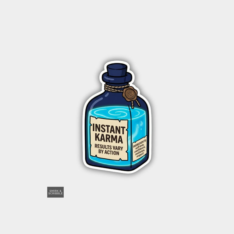 Funny Snarky Sticker For Adults - Instant Karma