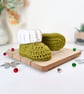Handmade Green & White Crochet Christmas Baby Set – Newborn - Image 9