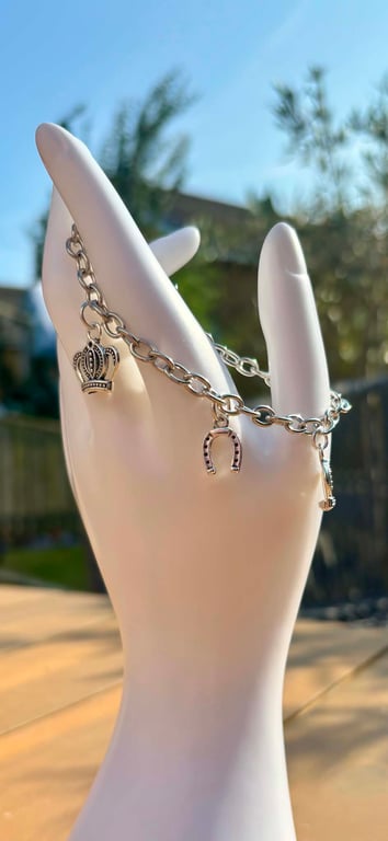 Silver Tone Charm Bracelet