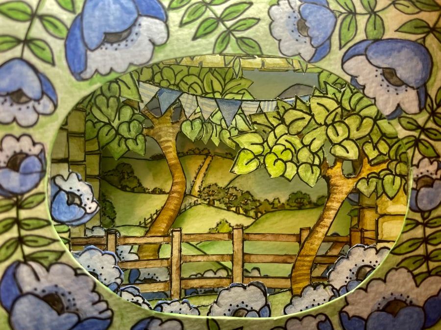 Hand painted 3D greetings card