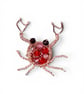 Crystals Crab Brooch  -  Rose Gold Plated, Gift