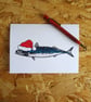 Cornish Mackerel Christmas Card, pack of 5 - cute fish, xmas, coastal, funny - Image 2
