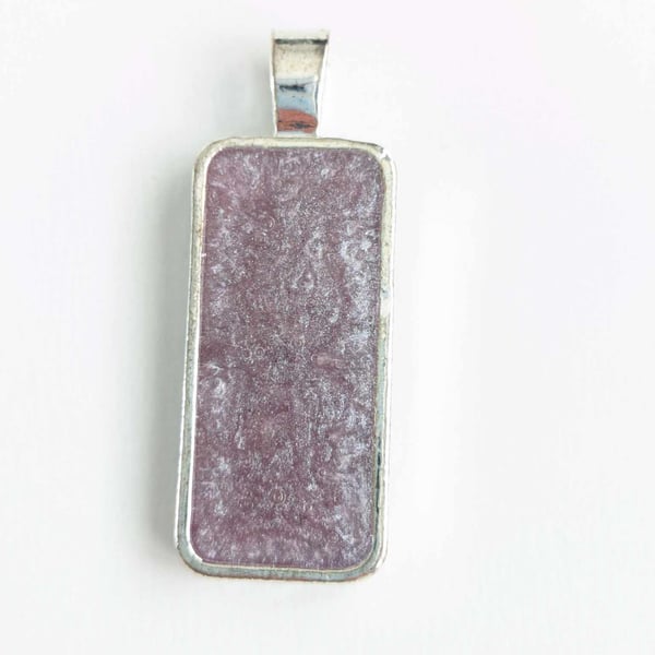 Small Rectangular Pendant With Dusky Purple Resin