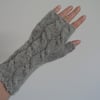 Alpaca Wrist Warmers Fingerless Gloves Grey