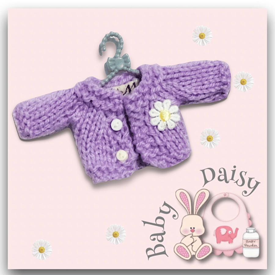 Lavender Cardigan to fit Baby Daisy 