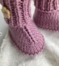 Hand Knitted ‘Kenzie’ Hugg Booties (0-6 months) - Image 4