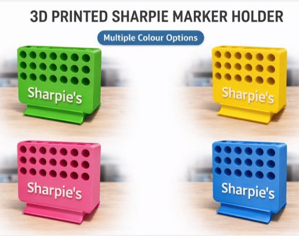 3D Printed Sharpie, Marker & Pen Holder – Customisable Desk Organiser
