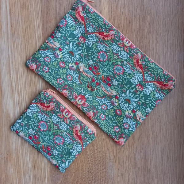 William Morris Storage pouches - ideal make up and purse gift set