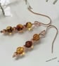 Baltic Amber Drop Rose Gold Vermeil Earrings - Image 2