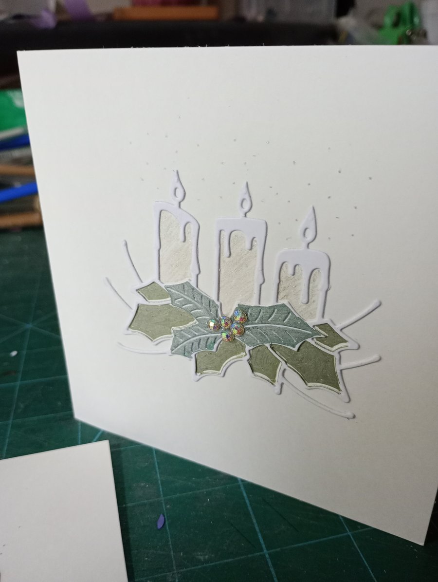 Pack of 4 candle Christmas cards